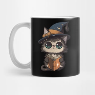 Adorable Magical Cat - Cute Wizard Drawing Mug